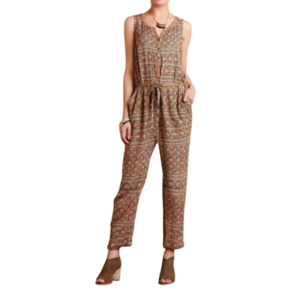 Anthropologie Lilka Danie Boho Paisley Jumpsuit with pockets Women’s Size XS